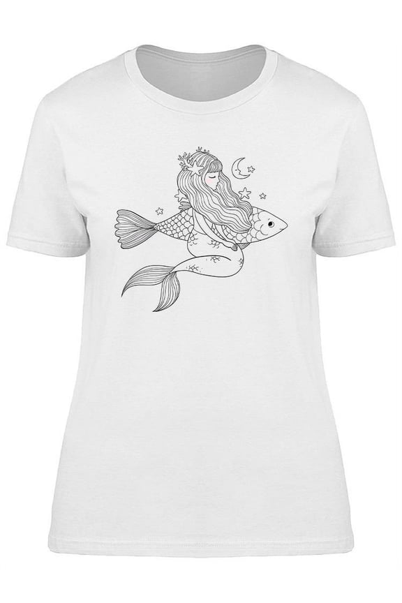 Cartoon Little Mermaid T-Shirt Women -Image by Shutterstock, Female XX-Large