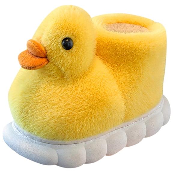 Cartoon Little Yellow Duck Cotton House Slippers for Boys Girls Warm Plush Indoor Outdoor Platform Non Slip Slippers Yellow Size 12 Little Child