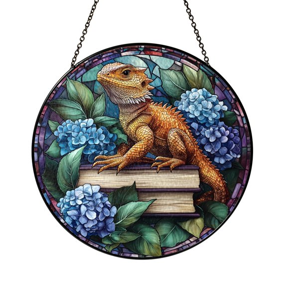 Cartoon Lizard Window Hanging – Glass Style Art