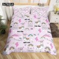 Cartoon Llama Duvet Cover Cactus Bedding Set Cute Animal Comforter