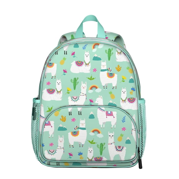Cartoon Llama Student Backpack – Funny Alpaca Pattern with Kawaii Design, Adorable and Lightweight for School