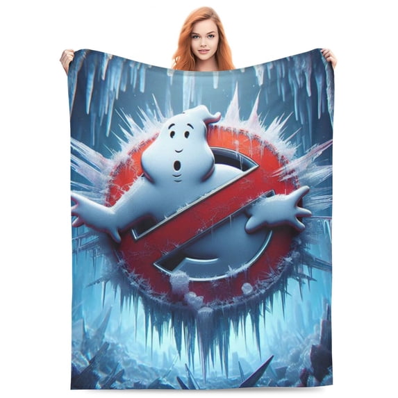 Cartoon Logo Ghostbusters Flannel Blanket Ultra-Soft Micro Fleece Throw Blanket For Bed Sofa Couch Car Office Unisex Adult Fuzzy Bed Blanket Cozy Kids Throw Blanket 40"x30"