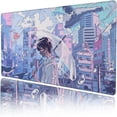 thumbnail image 1 of Cartoon Long Mouse Pad XXL Extended Anime Boy Mousepad Large Stitched Edges Gaming Mouse Mat Powder Blue Office Desk Pads with Non-Slip Rubber Base(Size:31.5x11.8in), 1 of 6