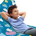 thumbnail image 1 of Cartoon Lounger Chair Bag, Style Fluffy Clouds with Polka Dots, High Capacity Storage with Handle Container, Lounger Size, Sea Blue Pastel Yellow, by Ambesonne, 1 of 5
