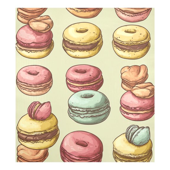 Cartoon Macaroons Magnetic Dishwasher StickerSingle-sided Printing, Personalized DIY, Beautiful and Practical Home Kitchen Decorations2316in.