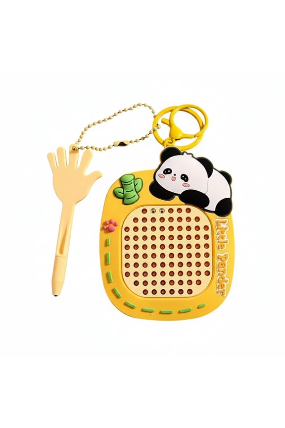 Cartoon Magnetic Ball Drawing Board Keychain Fidget Toy Portable Erasable Doodle Puzzle Pad Maze Backpack Pendant For Kids