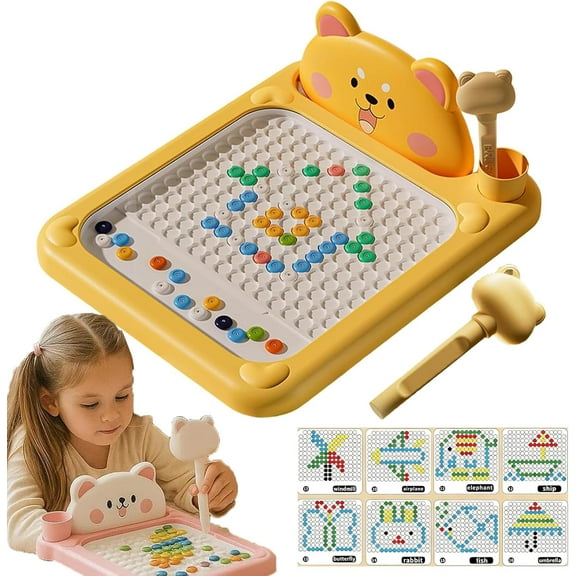 Cartoon Magnetic Drawing Board, Cute Magnetic Drawing Pad for Kids, Lightweight Magnetics Drawings Tablet with Pen, Magnet Dots Draw Board Educational Toddler Toys