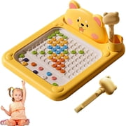 Cartoon Magnetic Drawing Board   Shiba & Bear Dot Art, Magnet Drawings Tablet with Pen Draw Educational Creative Boards for Travel & Home