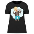 thumbnail image 1 of Cartoon Man Singing   T-Shirt Women -Image by Shutterstock, Female x-Large, 1 of 2