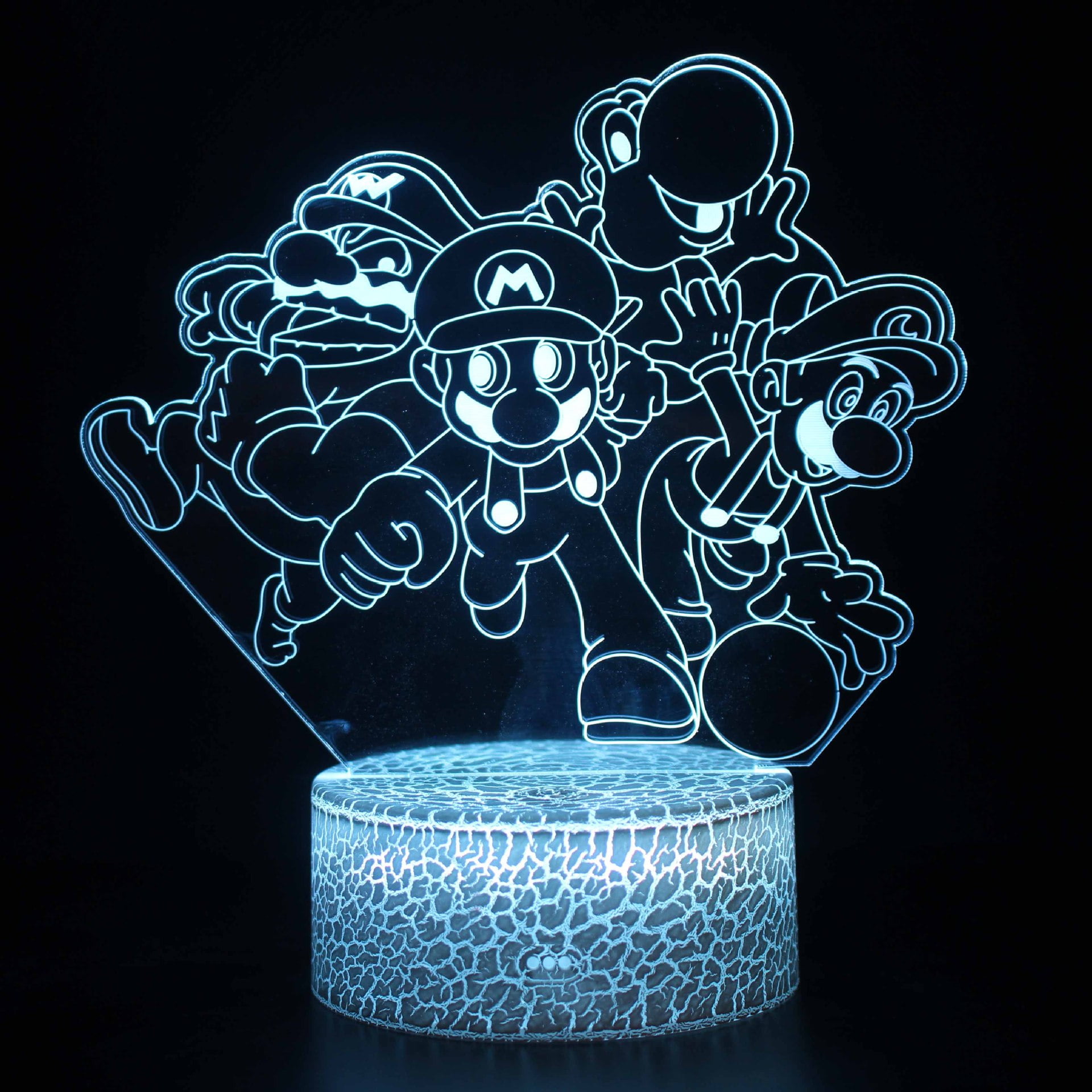 Cartoon Mario Night Light USB Desk Lamp 16 Colors Change Remote