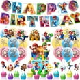 thumbnail image 1 of Cartoon Mario Party Decorations, Birthday Supplies including Banners, Balloons, Cake Toppers for Cartoon Birthday Party Decorations, 1 of 3
