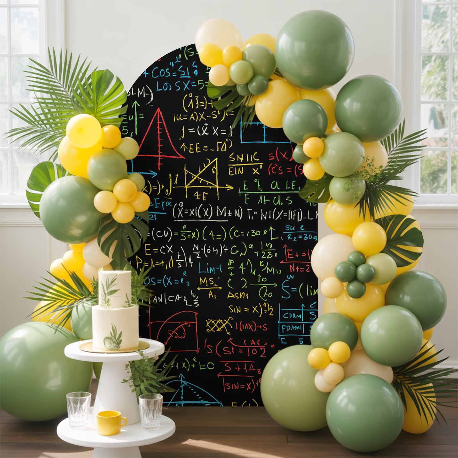 Cartoon Math Arch Backdrop Cover, 5FT, Abstract Number Chart Pattern ...