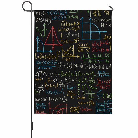Cartoon Math Garden Flag 12x18 Inch Abstract Number Chart Pattern Geometric Double Sided Outdoor Garden Flags Welcome House Flag Decorative Yard Flags for Outside Holiday Decoration