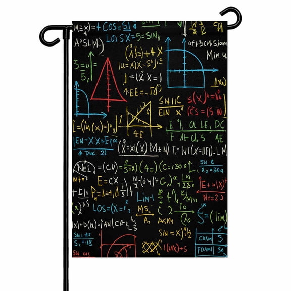 Cartoon Math Garden Flag 12x18 Inch Abstract Number Chart Pattern Geometric Double Sided Small Decorative Garden Flags for Outside, Outdoor Yard Porch Lawn Decoration