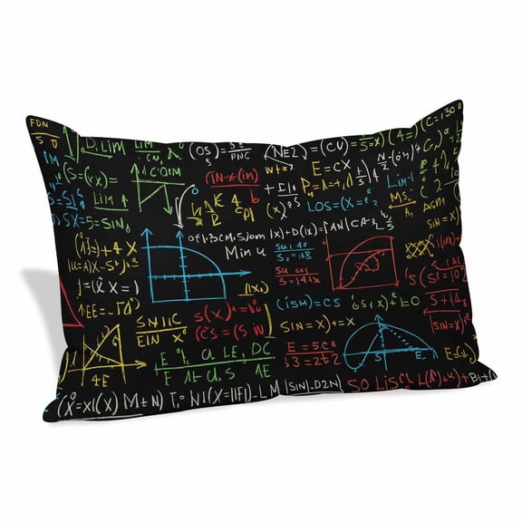 Cartoon Math Pillow Covers 20x30 Inch, Abstract Number Chart Pattern Geometric Soft Brushed Throw Pillow Covers with Hidden Zipper Decorative Pillowcase for Bedroom Sofa Couch
