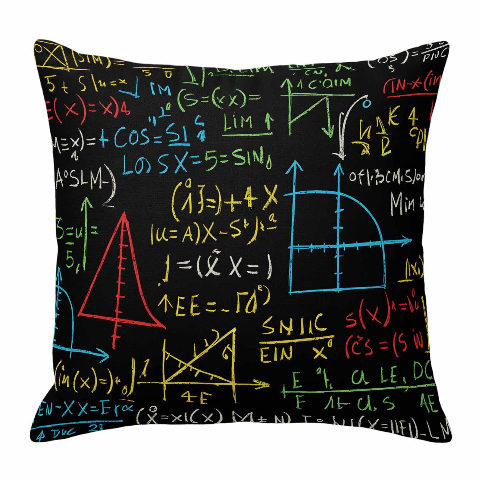 Cartoon Math Throw Pillow Cover Abstract Number Chart Pattern Geometric ...