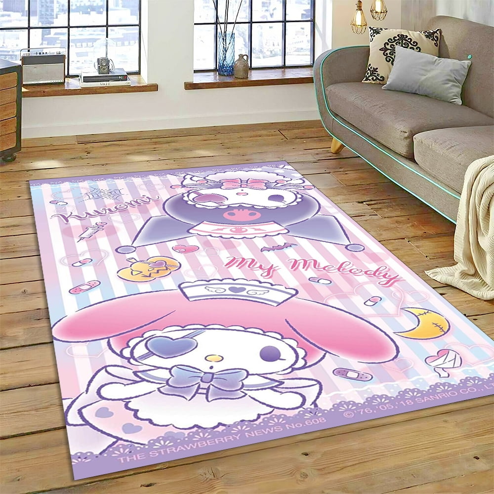 Cartoon Melody Kawaii Sanrio Carpet Rug for Bedroom Living Room Home Cartoon Melody Kawaii Sanrio Carpet Rug for Bedroom Living Room Home