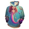 thumbnail image 1 of Cartoon Mermaid Seaweed 3D Print Hoodie Men Women Autumn Thin Pullover Sweatshirt Vintage Streetwear Tops, 1 of 6