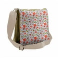 thumbnail image 1 of Cartoon Messenger Bag, Cartoon Tea Pots Roses, Unisex Cross-body, by Ambesonne, 1 of 2