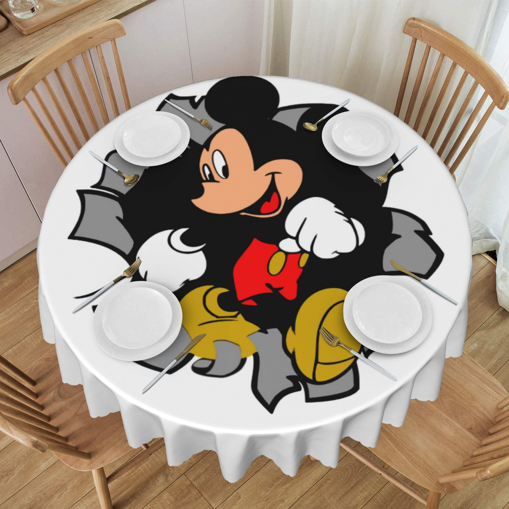Cartoon Mickey Mouse Round Tablecloth 60 inch, Stain Resistance, Water ...