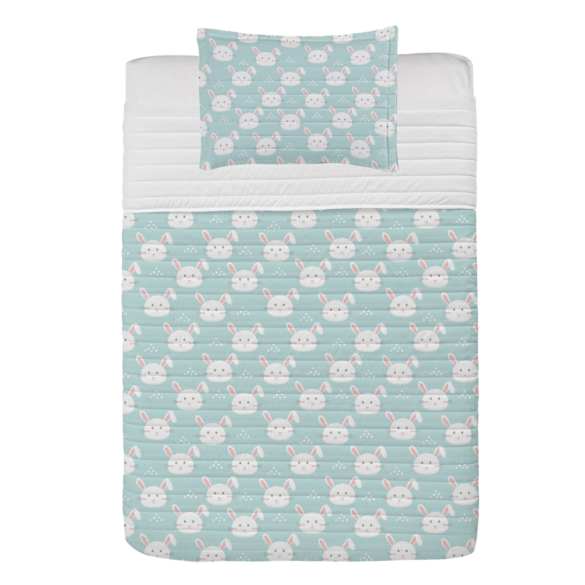 Cartoon Microfiber Bedspread Set, Easter Bunnies Pattern in Style ...