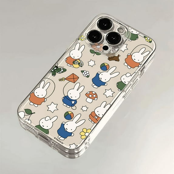 Cartoon Miffys Kawaii Phone Case For iPhone 16 15 14 13 12 11 Mini Pro Max X XR XSMax 7 8 Plus SE20 Transparent Cover T-217X84905A6 iPhone 16 Pro
