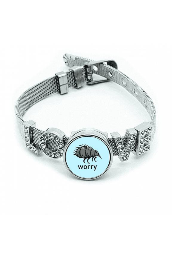 Cartoon Minimalist Flea Insect Bracelet Wristband Crystal Love Adjustable Bangle