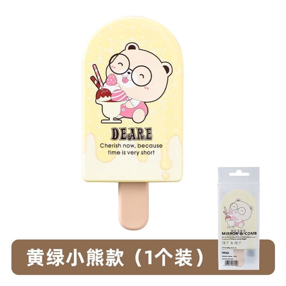 CRAFTHROU Pocket Mirror Yellow Green Simple Design Everyday Use 1Pack 5.23X2.44X0.47in