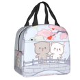 thumbnail image 1 of Cartoon Mochi Cat Peach And Goma Meme Lunch Bag Women Thermal Cooler Insulated Lunch Box for Work Office Travel Picnic Food Bags, 1 of 6