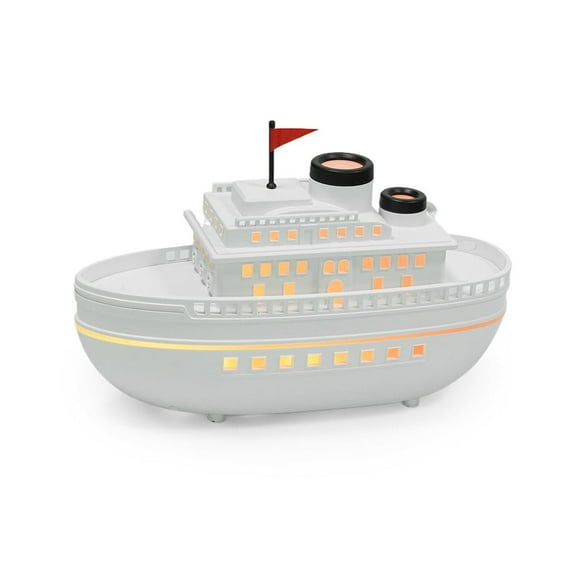 Cartoon Modeling Ship Aroma Diffuser - 300ML Essential Oil Cool Mist Dual-Hole Boat Humidifier with 7-Color LED Lights, Ultrasonic Quiet Home Office Decor Gifts