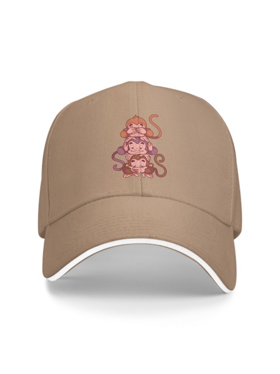 Cartoon Monkey Baseball Caps for Men Women Fashion Summer Casquette Adjustable Casual Trucker Hats for Outdoor Activities
