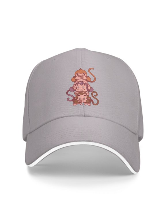 Cartoon Monkey Baseball Caps for Men Women Fashion Summer Casquette Adjustable Casual Trucker Hats for Outdoor Activities