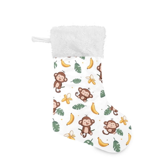 Cartoon Monkey Christmas Stockings 17.71" Christmas Tree Decoration Fireplace Party Decoration