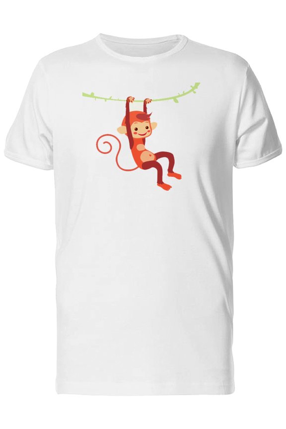 Cartoon Monkey In The Jungle T-Shirt Men -Image by Shutterstock, Male 4X-Large