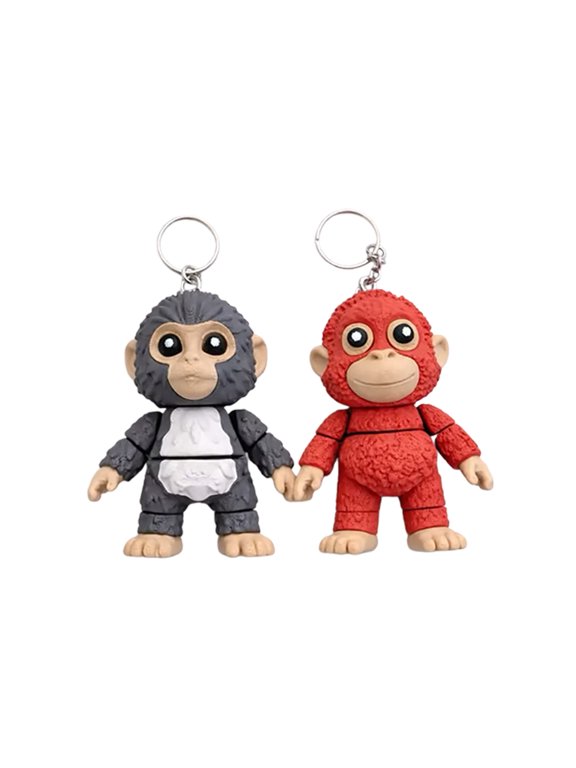 Cartoon Monkey Keychains 3D Printed Monkey Pendant Keychains Kids and Adults Birthday Baby Showers Gift