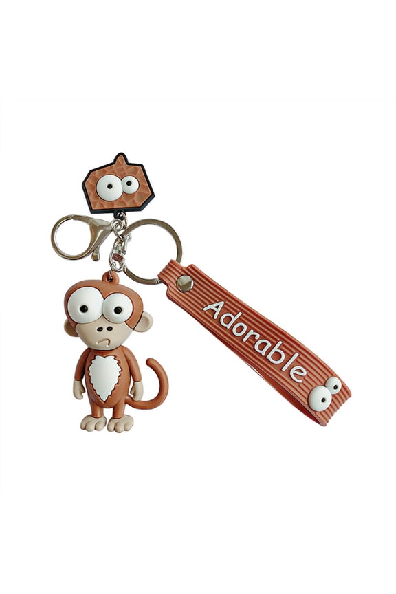 Cartoon Monkey Keychains Cute Silicone for Key Chain Lovers for Men Women Handbag Ornaments Bag