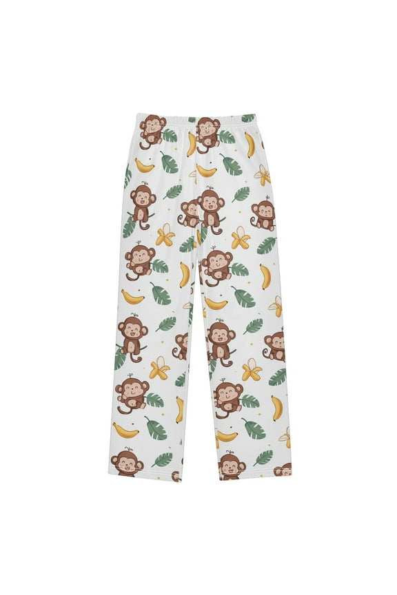 Cartoon Monkey Pajama Pants Soft and Lightweight Elastic Waistband Pajama Pants