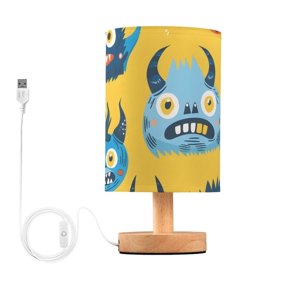 Cartoon Monster Faces Table Lamp with USB Port LED Warm Light Lamp Night Light Home Decor
