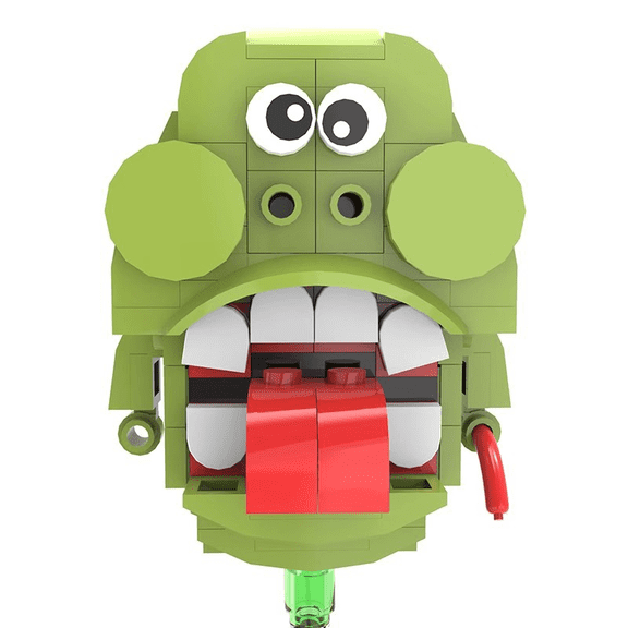 Cartoon Monster Head Model, Small Particle DIY Interlocking Building Blocks Set