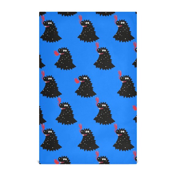 Cartoon Monster Pattern Kitchen Towels Waffle Weave Decorative Tea Towels Multi Use Dishcloths 28x18in