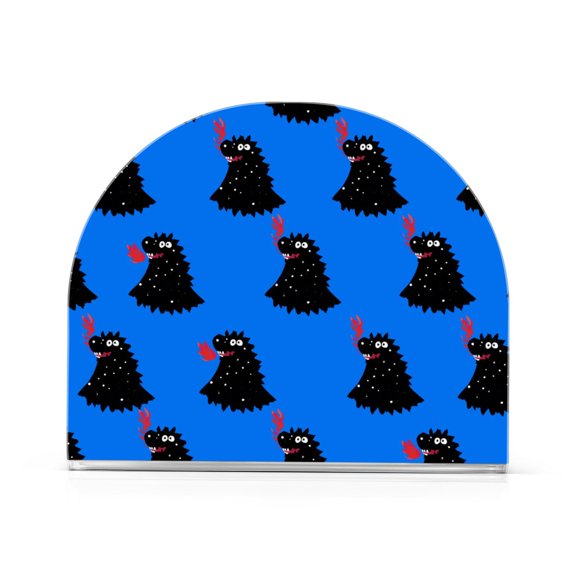 Cartoon Monster Pattern Napkin Holder Acrylic Napkin Dispenser Clear Modern Tabletop for Kitchen Counter