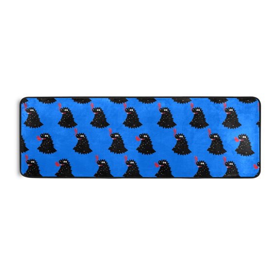 Cartoon Monster Pattern Runner Rug 24x72 Inch Cushioned Non Slip Soft Absorbent Floor Mat