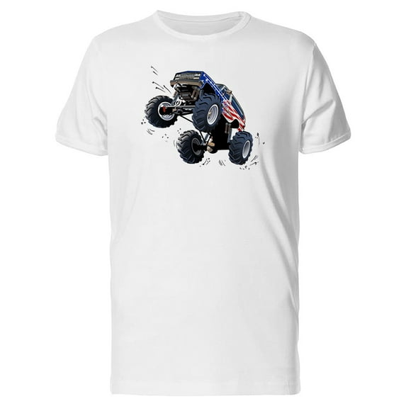 Cartoon Monster Truck On Air T-Shirt Men -Image by Shutterstock, Male 3X-Large