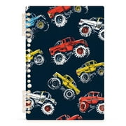 Cartoon Monster Trucks Comic Spiral Journal Notebook College Ruled Notebook 8.3" x 5.7" A5 Lined Thick Paper Page