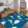 thumbnail image 1 of Cartoon Moon Cloud Children's Rug, Nordic Simple Living Room Rug, Fade Resistant No Crease Soft Cozy Washable Rug For Bedroom Bedside Nursery Kindergarten Floor Sofa 5 x 7ft, 1 of 6