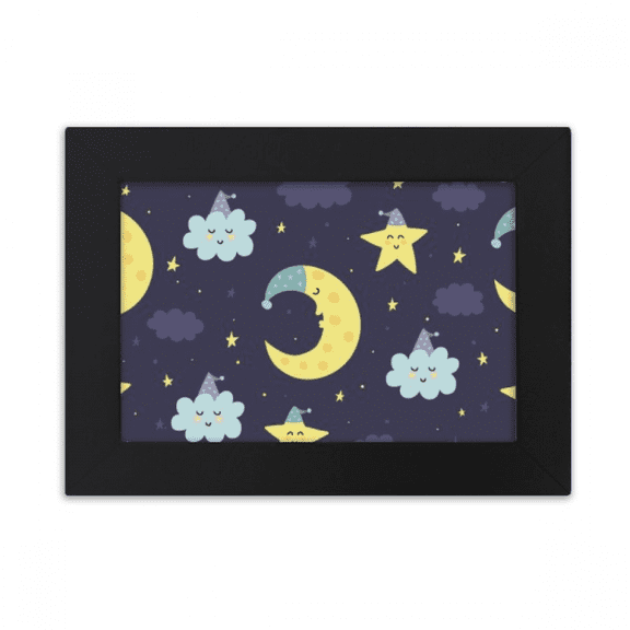 Cartoon Moon Night Personification Pattern Desktop Photo Frame Ornaments Picture Art Painting