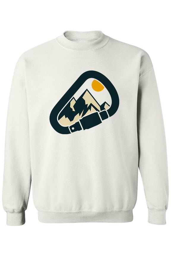 Cartoon Mountains Design Sweatshirt Men -Image by Shutterstock, Male Medium