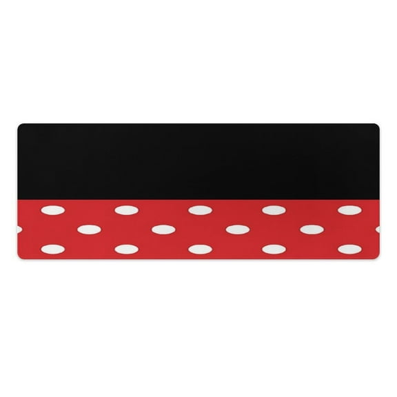 Cartoon Mouse Character Kitchen Rugs Pvc Mats Set of 2 Pieces Non Slip Soft Cushioned Standing Mat And Runner Wipeable Floor Mat