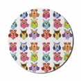 thumbnail image 1 of Cartoon Mouse Pad for Computers, Style Owls with Various Emotions Sleepy and Smiling Confused Sad Gestures, Round Non-Slip Thick Rubber Modern Gaming Mousepad, 8" Round, Multicolor, by Ambesonne, 1 of 2