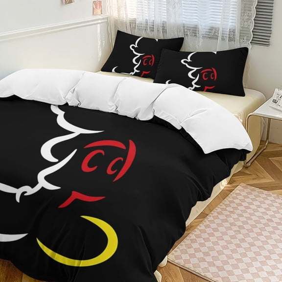 Cartoon Mouse Print Bedding 3 Piece Set Printing Duvet Cover And 2 Pillowcase Bedding Super Soft Set 86"x70"